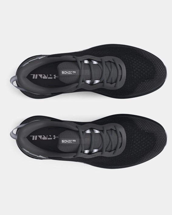 Unisex UA Sonic Trail Running Shoes in Black image number 2